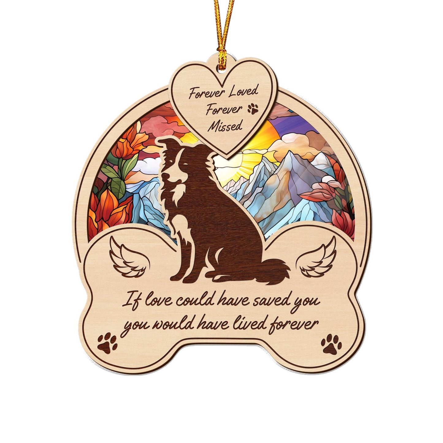 border collie 2 Layered Mix Ornament, Dogs Ornament, Christmas Tree Hanging, Home Decorations EPHG-51546