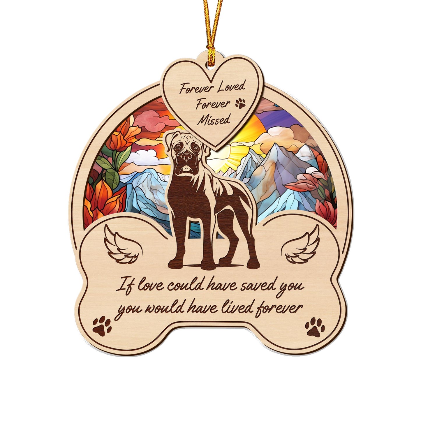 boxer 2 Layered Mix Ornament, Dogs Ornament, Christmas Tree Hanging, Home Decorations EPHG-51546