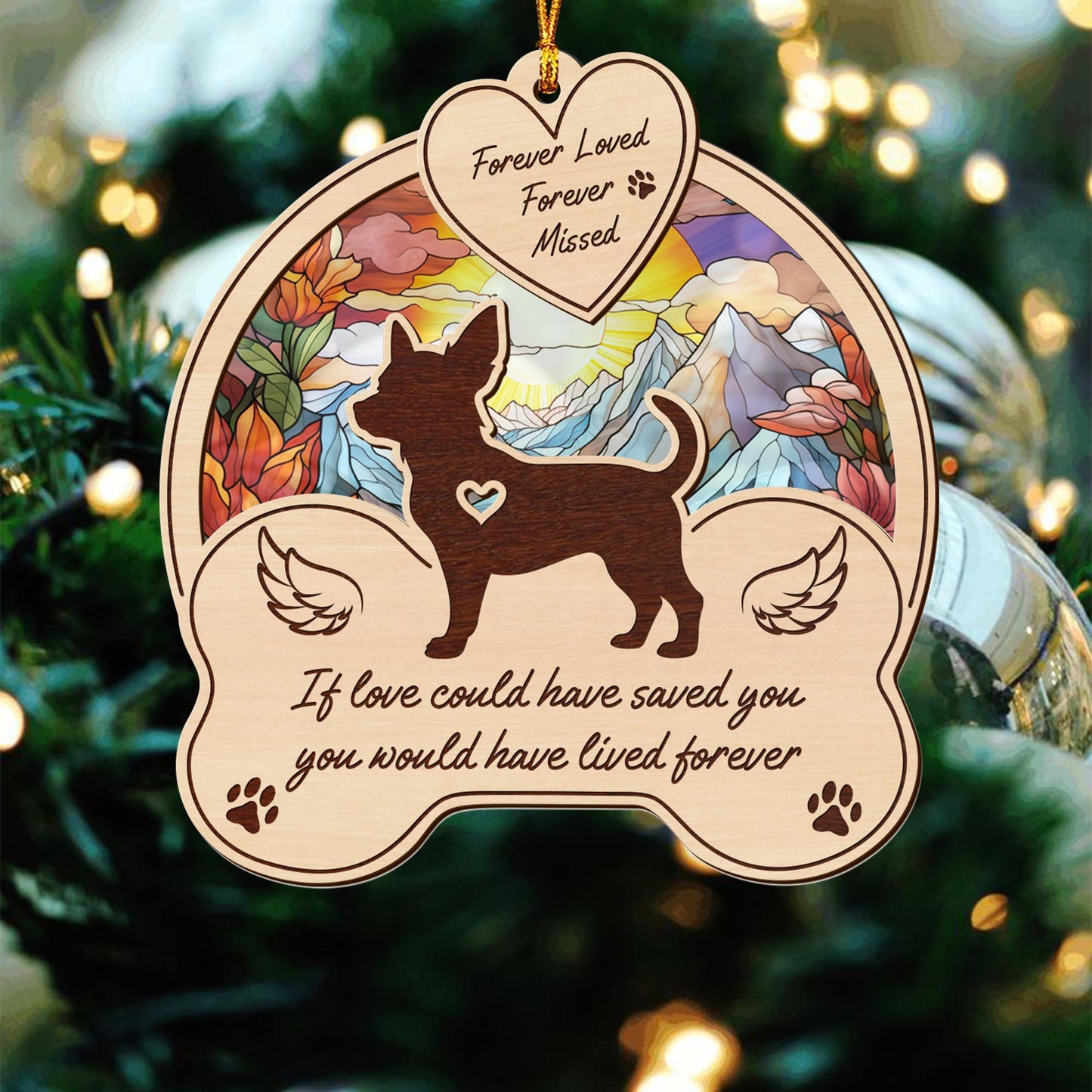 chihuahua 2 Layered Mix Ornament, Dogs Ornament, Christmas Tree Hanging, Home Decorations EPHG-51546