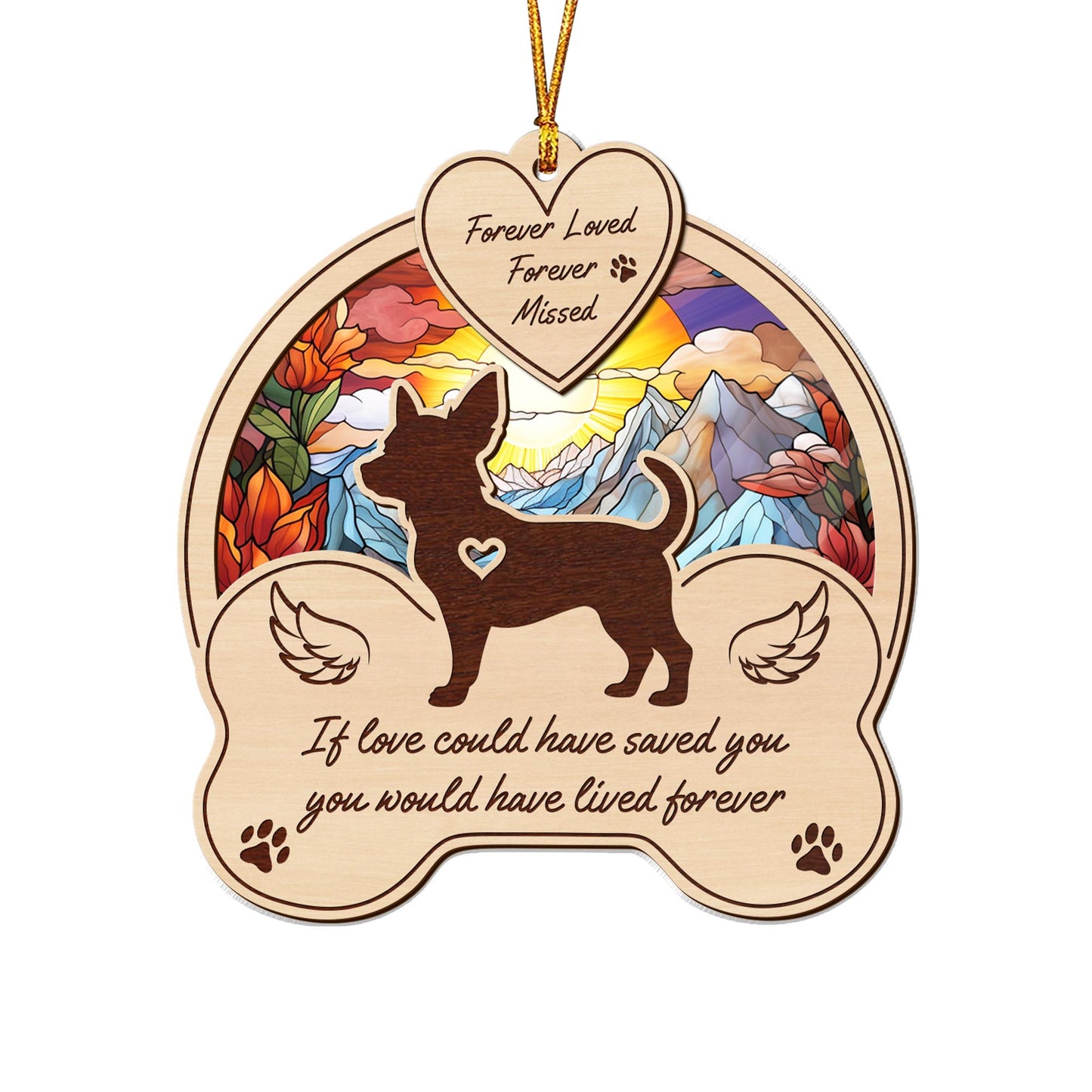 chihuahua 2 Layered Mix Ornament, Dogs Ornament, Christmas Tree Hanging, Home Decorations EPHG-51546