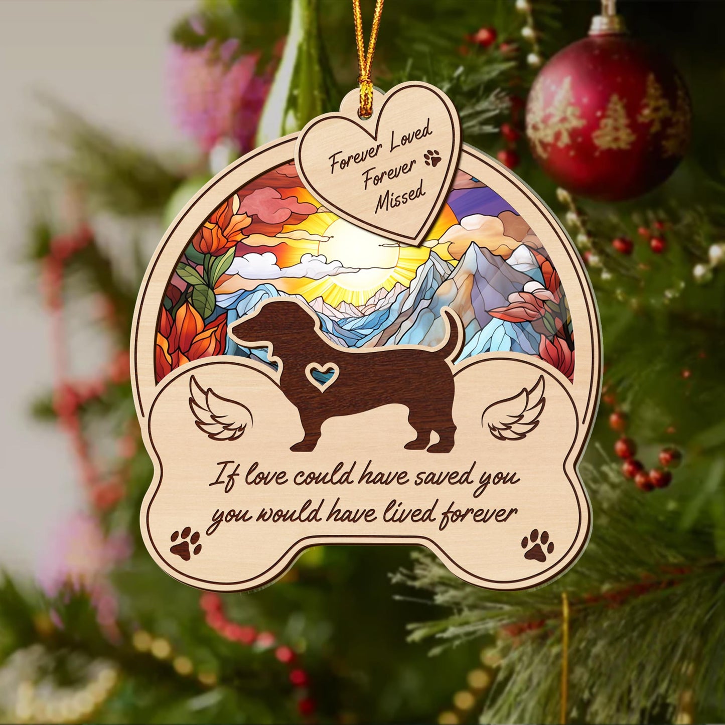 dachshund 2 Layered Mix Ornament, Dogs Ornament, Christmas Tree Hanging, Home Decorations EPHG-51546