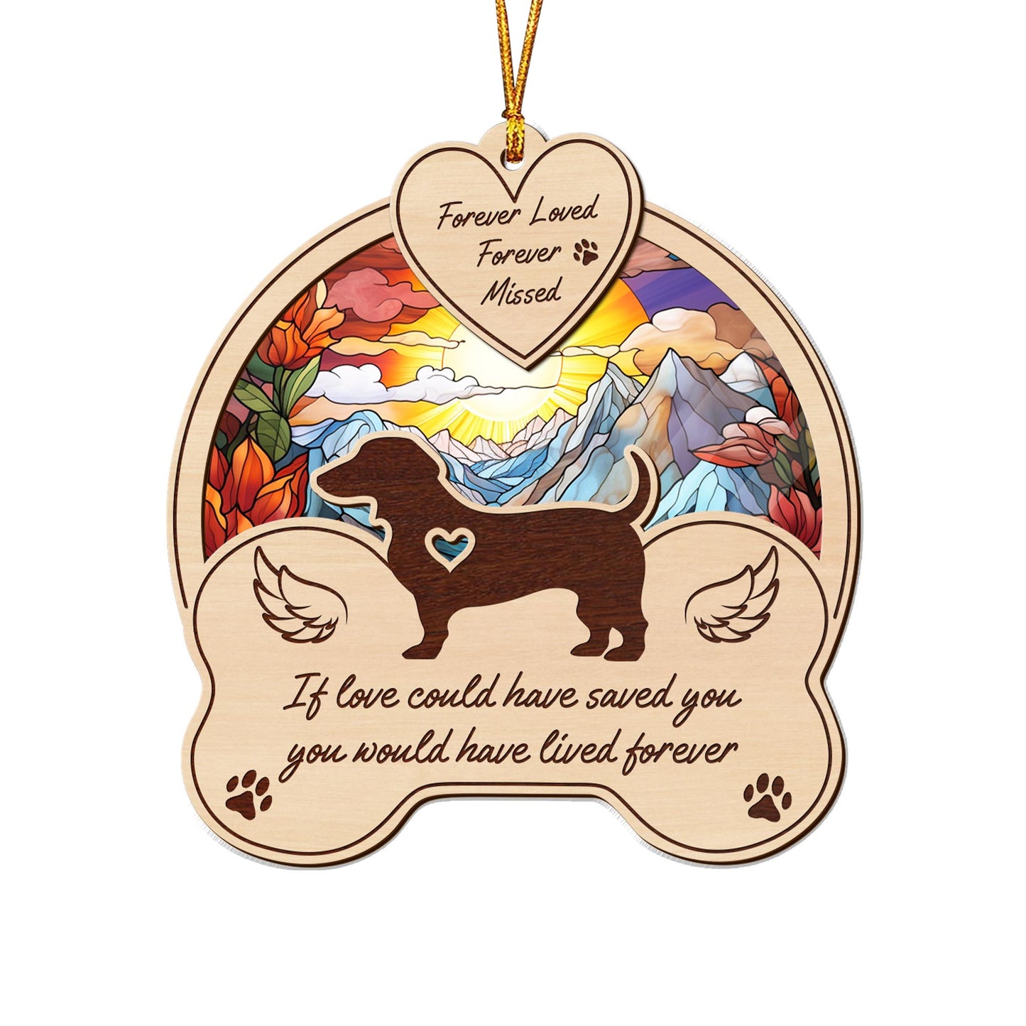 dachshund 2 Layered Mix Ornament, Dogs Ornament, Christmas Tree Hanging, Home Decorations EPHG-51546