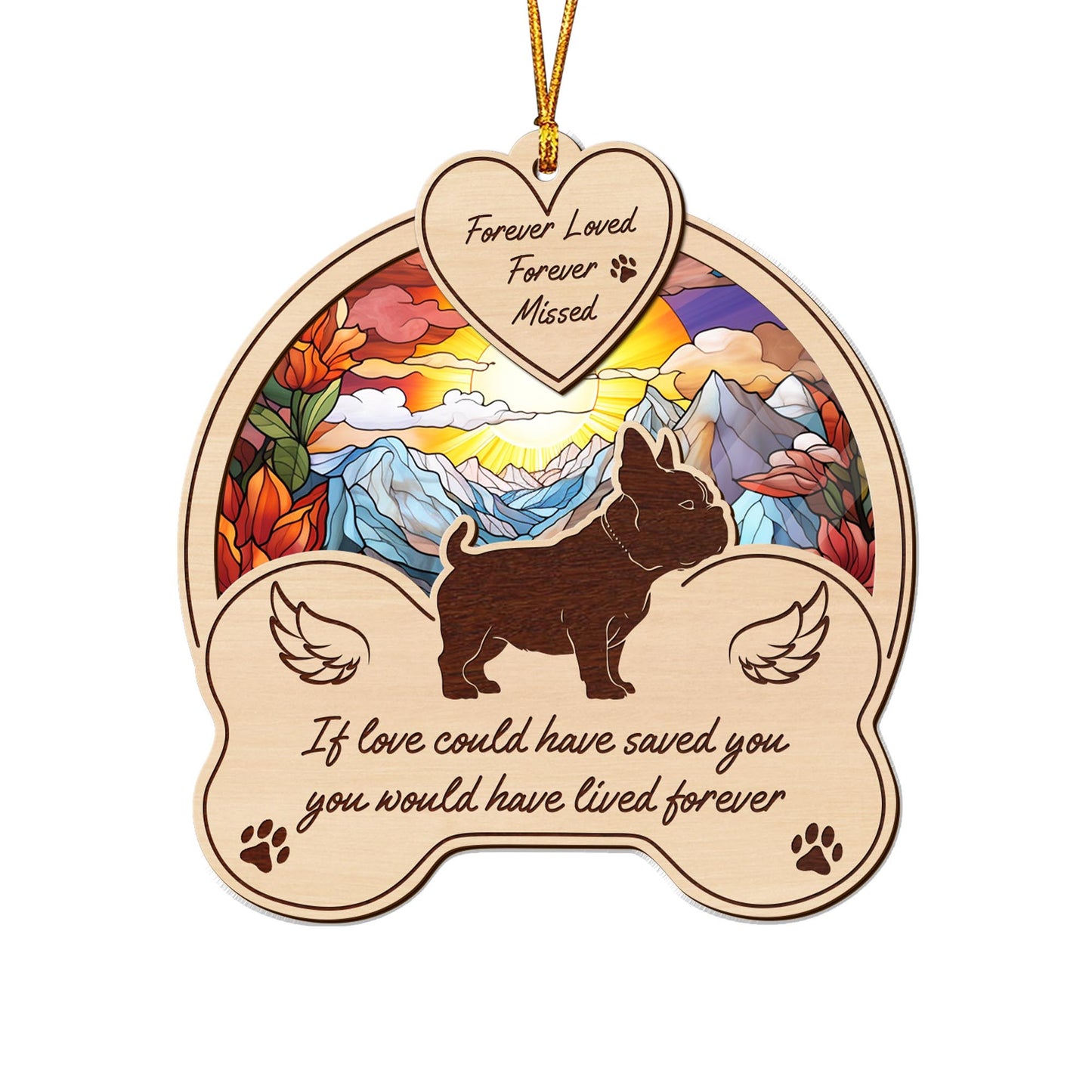 french bulldog 2 Layered Mix Ornament, Dogs Ornament, Christmas Tree Hanging, Home Decorations EPHG-51546