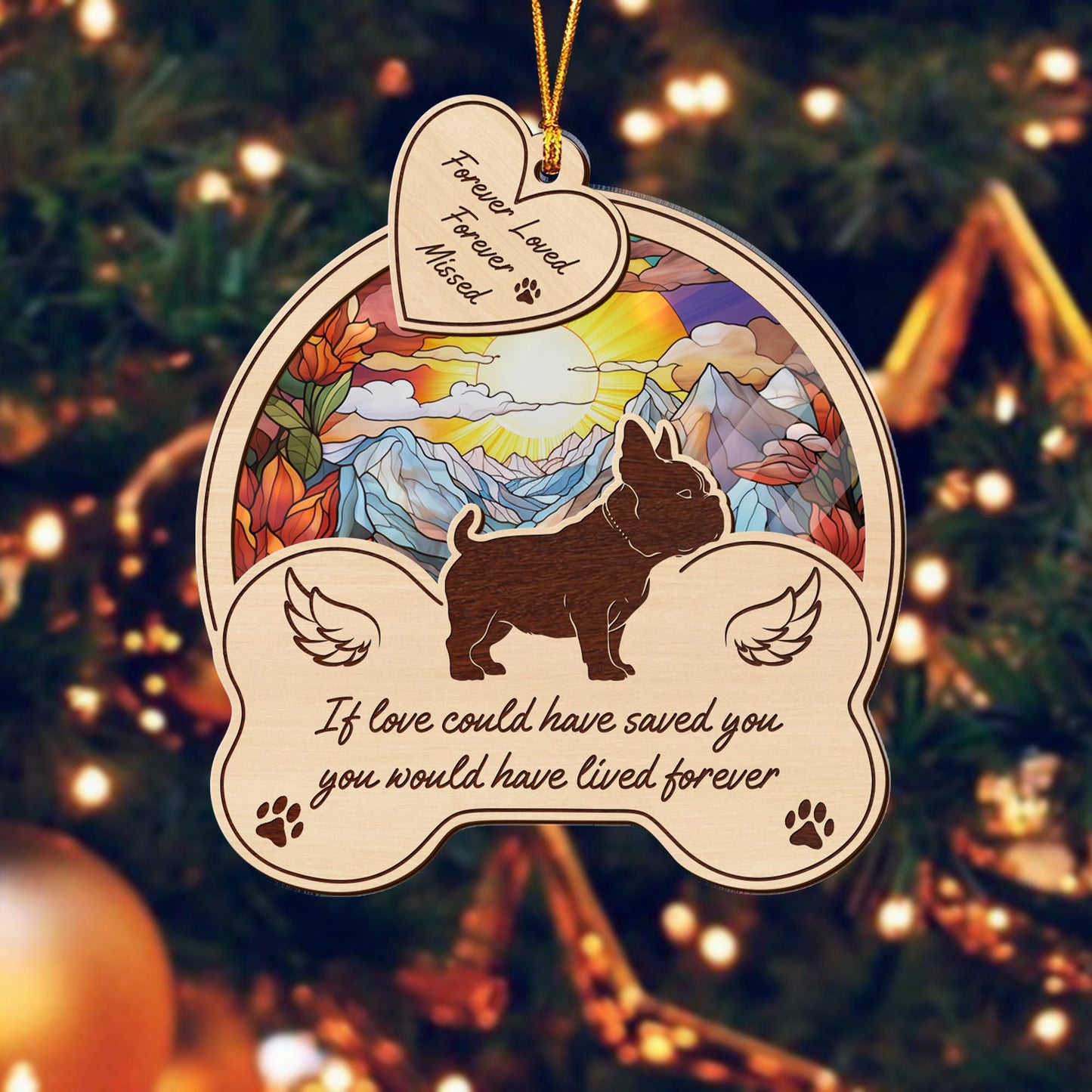 french bulldog 2 Layered Mix Ornament, Dogs Ornament, Christmas Tree Hanging, Home Decorations EPHG-51546