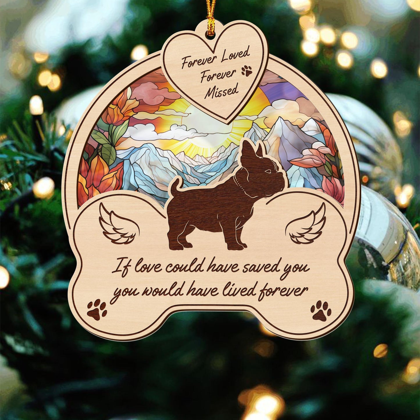 french bulldog 2 Layered Mix Ornament, Dogs Ornament, Christmas Tree Hanging, Home Decorations EPHG-51546