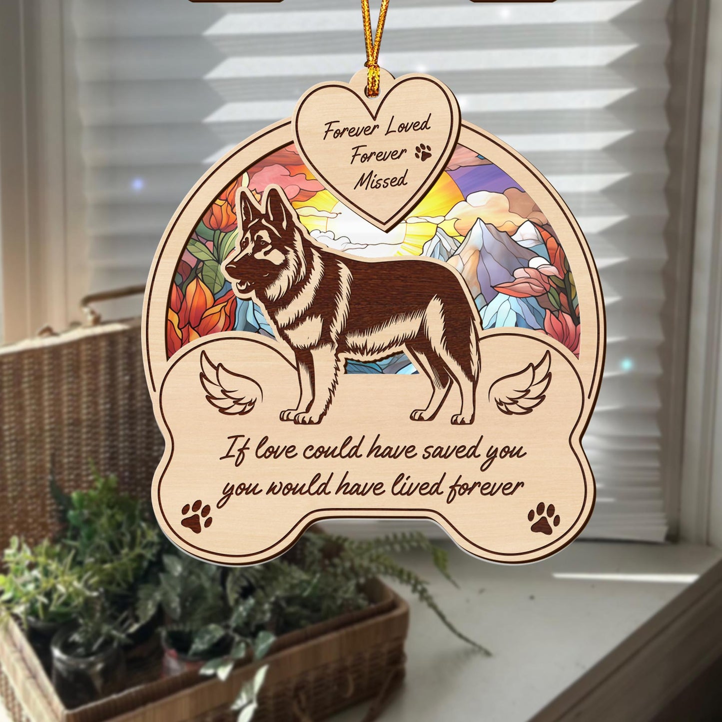 german shepherd 2 Layered Mix Ornament, Dogs Ornament, Christmas Tree Hanging, Home Decorations EPHG-51546