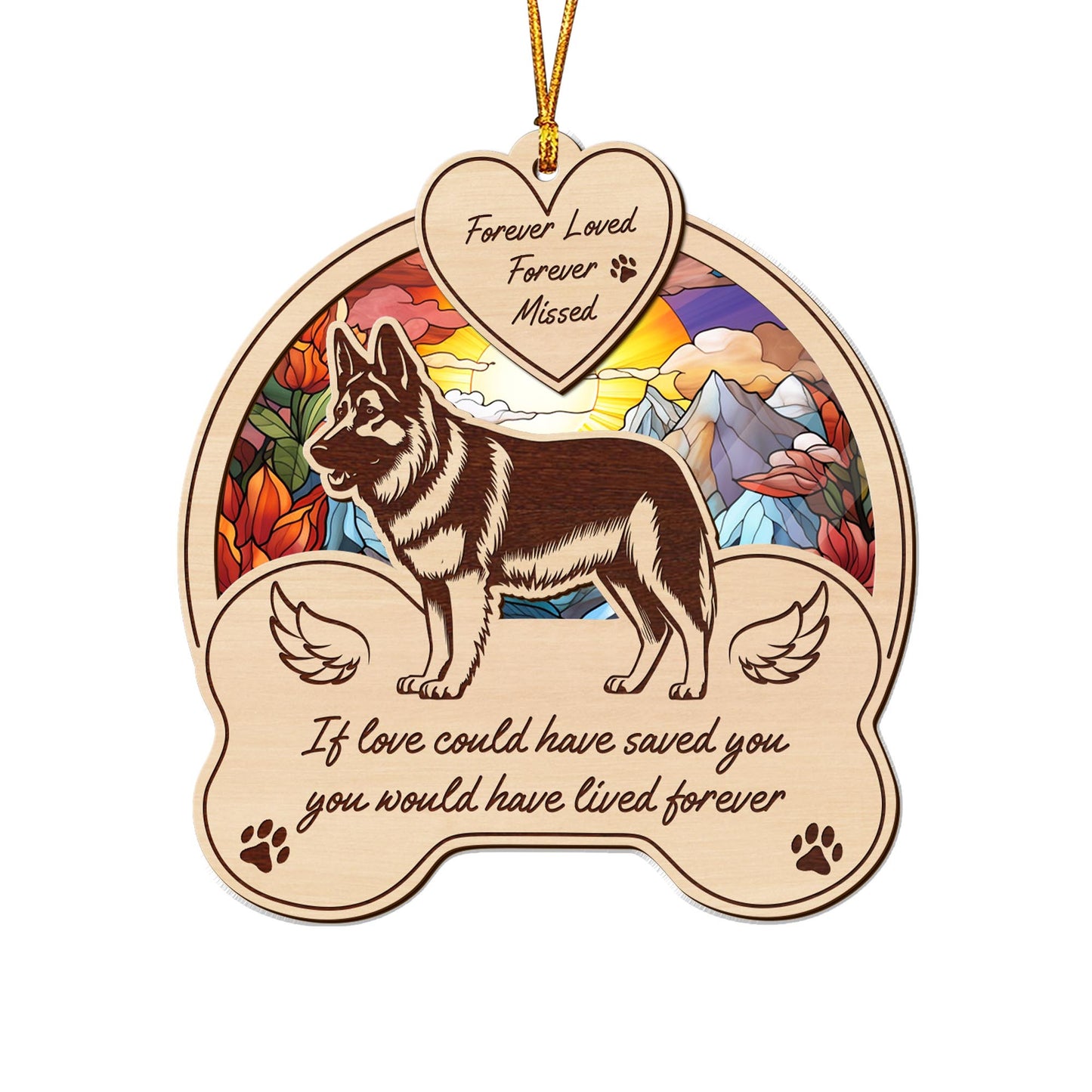 german shepherd 2 Layered Mix Ornament, Dogs Ornament, Christmas Tree Hanging, Home Decorations EPHG-51546