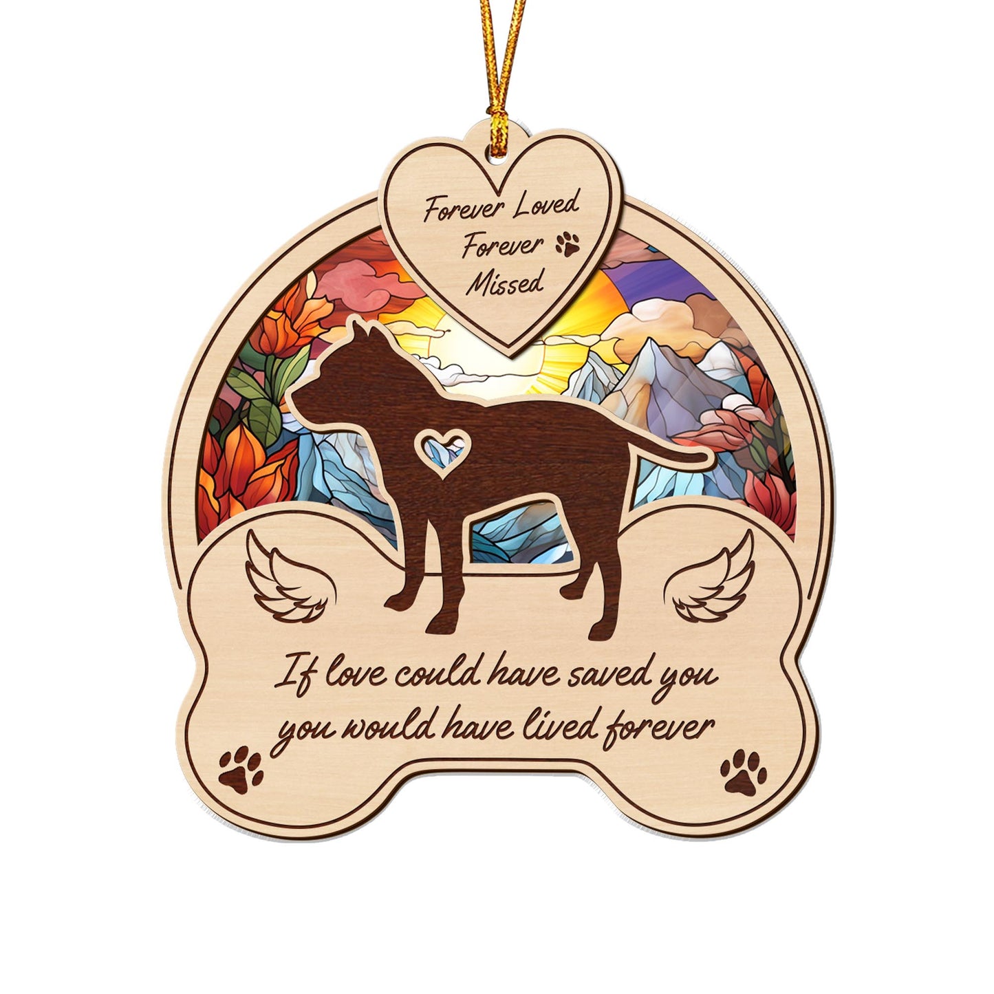 pit bull 2 Layered Mix Ornament, Dogs Ornament, Christmas Tree Hanging, Home Decorations EPHG-51546