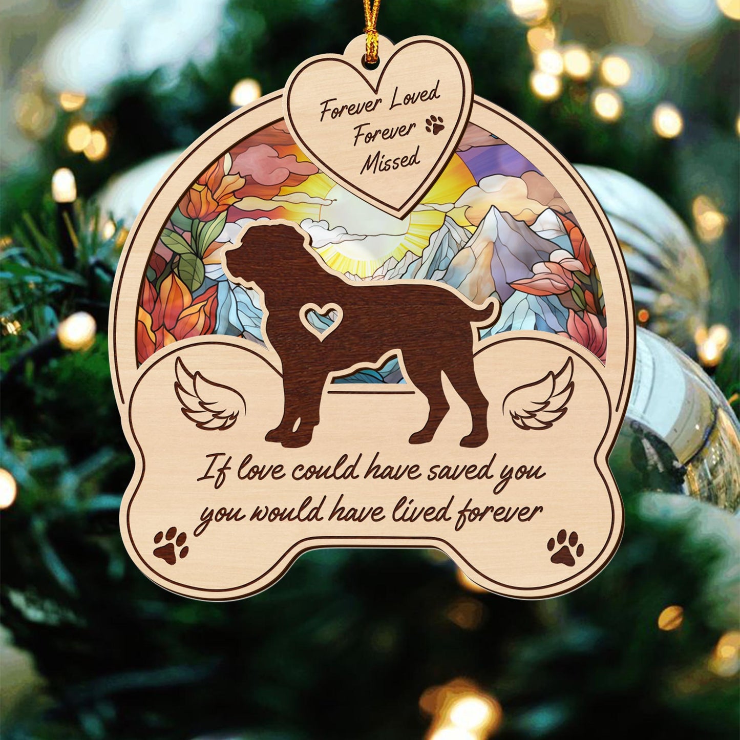 rottweiler 2 Layered Mix Ornament, Dogs Ornament, Christmas Tree Hanging, Home Decorations EPHG-51546