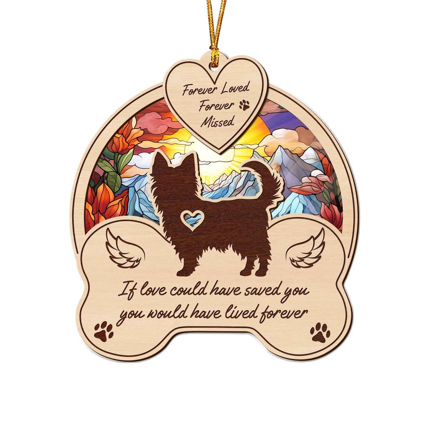 yorkshire 2 Layered Mix Ornament, Dogs Ornament, Christmas Tree Hanging, Home Decorations EPHG-51546