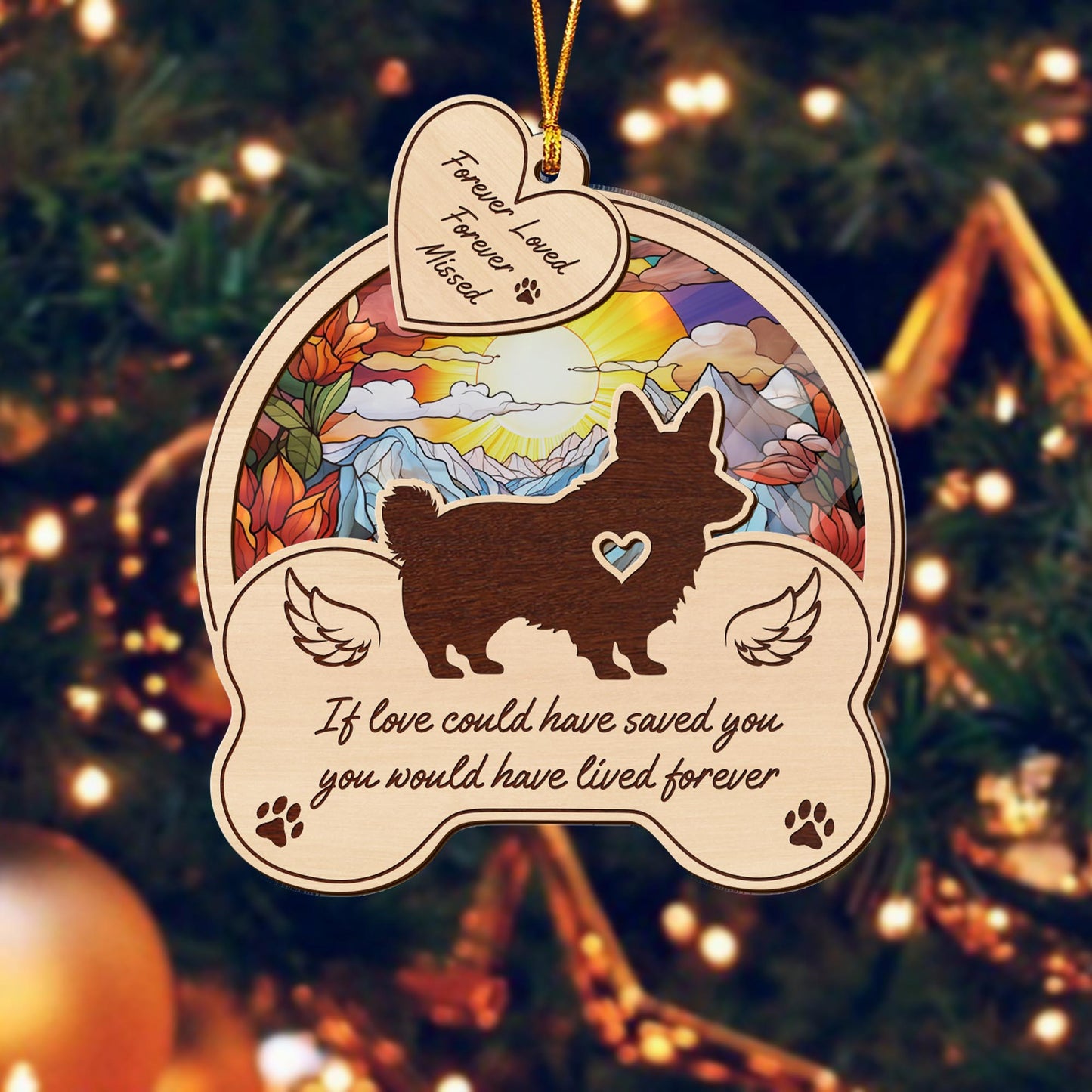 Corgi 2 Layered Mix Ornament, Dogs Ornament, Christmas Tree Hanging, Home Decorations EPHG-51546