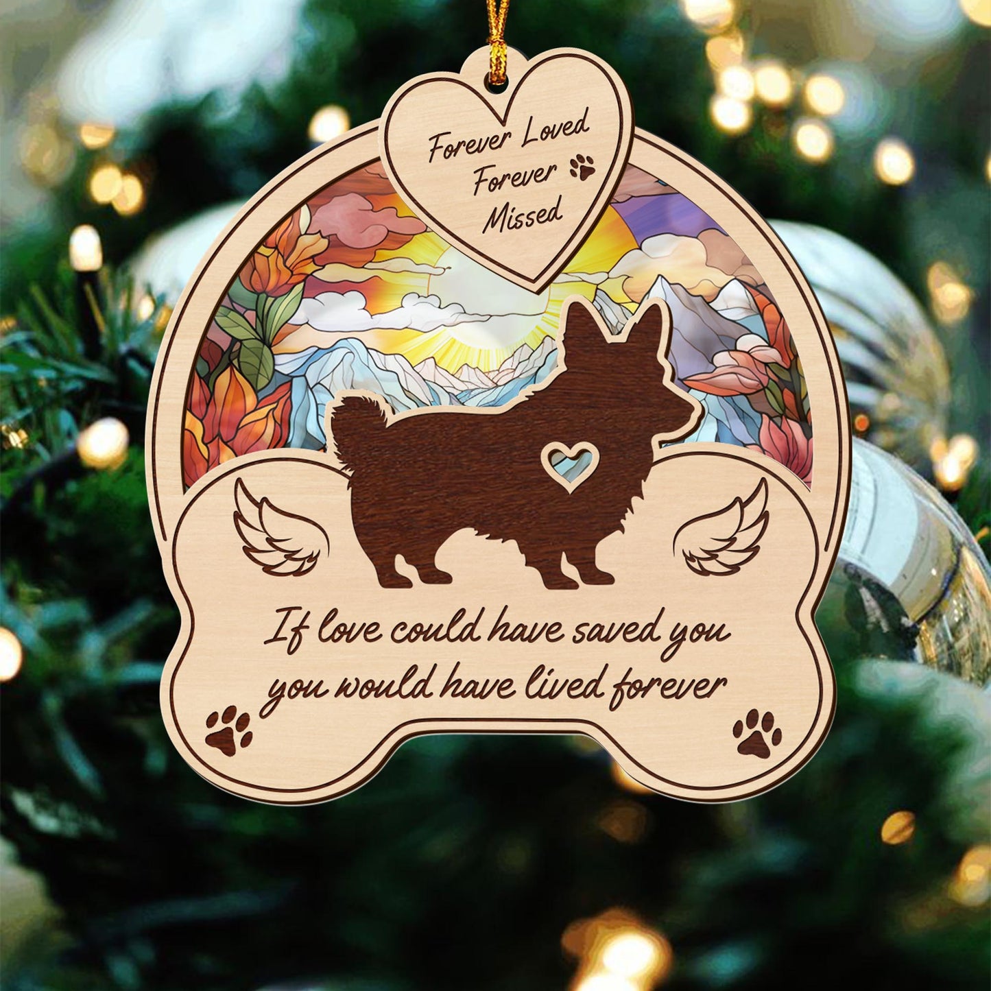 Corgi 2 Layered Mix Ornament, Dogs Ornament, Christmas Tree Hanging, Home Decorations EPHG-51546