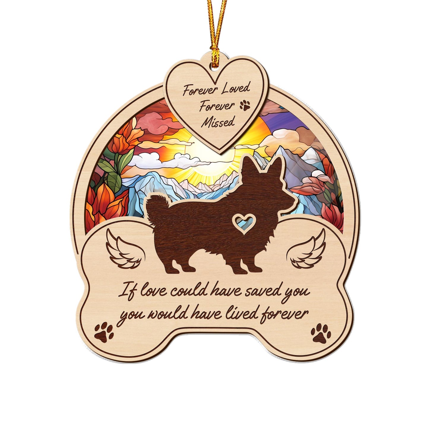 Corgi 2 Layered Mix Ornament, Dogs Ornament, Christmas Tree Hanging, Home Decorations EPHG-51546