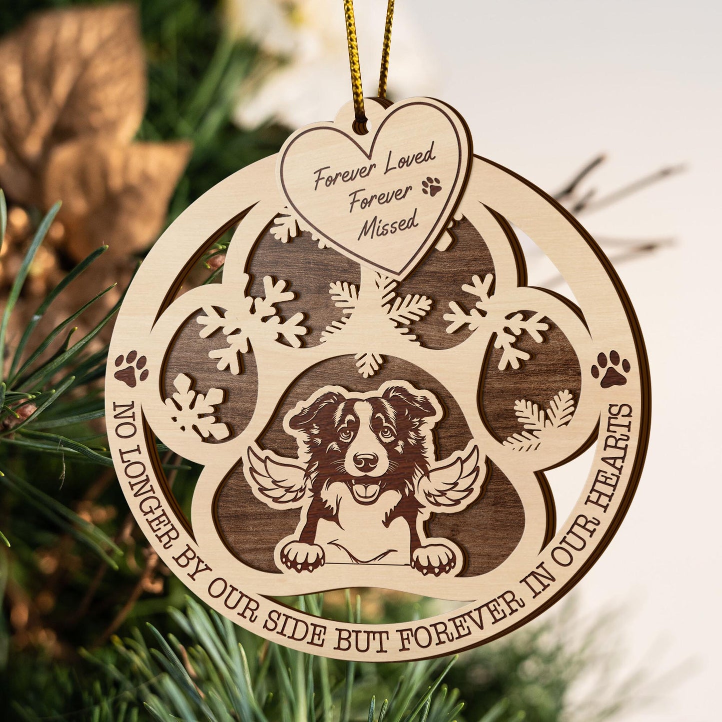 Border Collie 2 Layered Piece Wooden Ornament, Dogs Ornament, Dog Lovers Gifts EPHG-51547