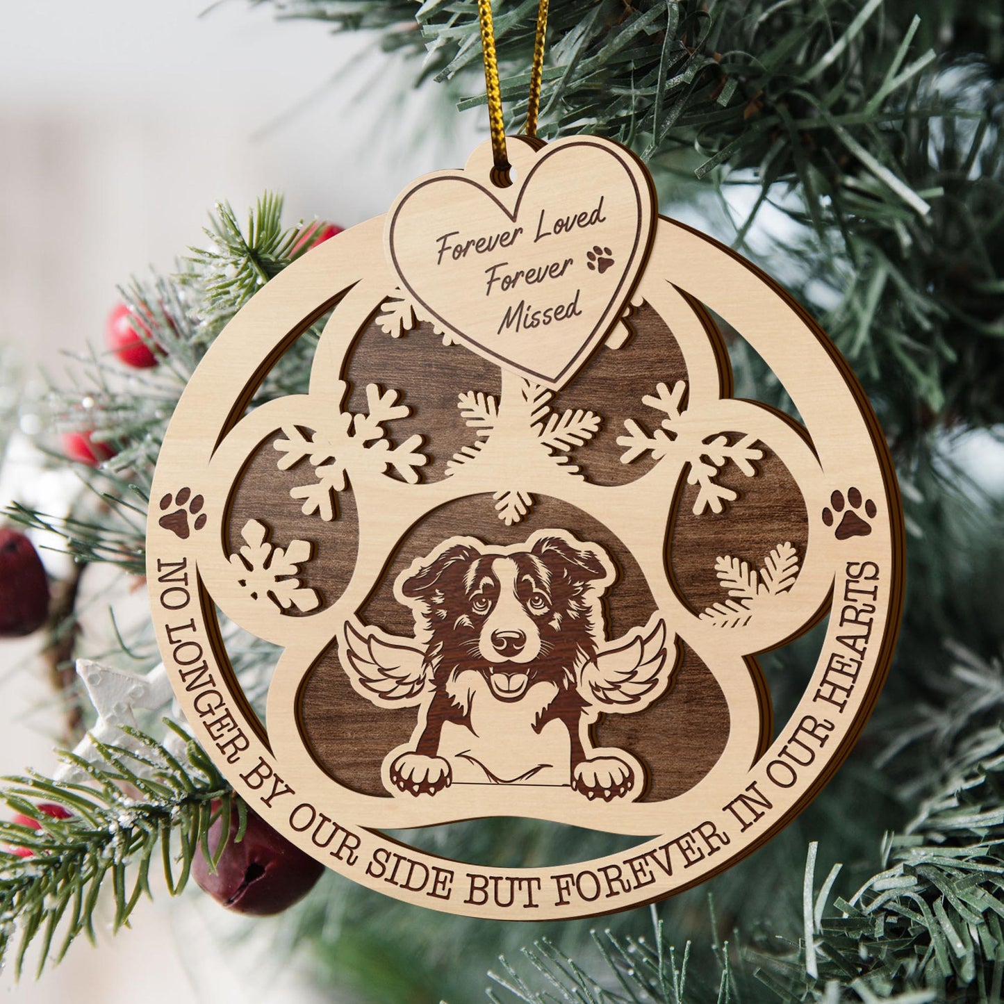 Border Collie 2 Layered Piece Wooden Ornament, Dogs Ornament, Dog Lovers Gifts EPHG-51547