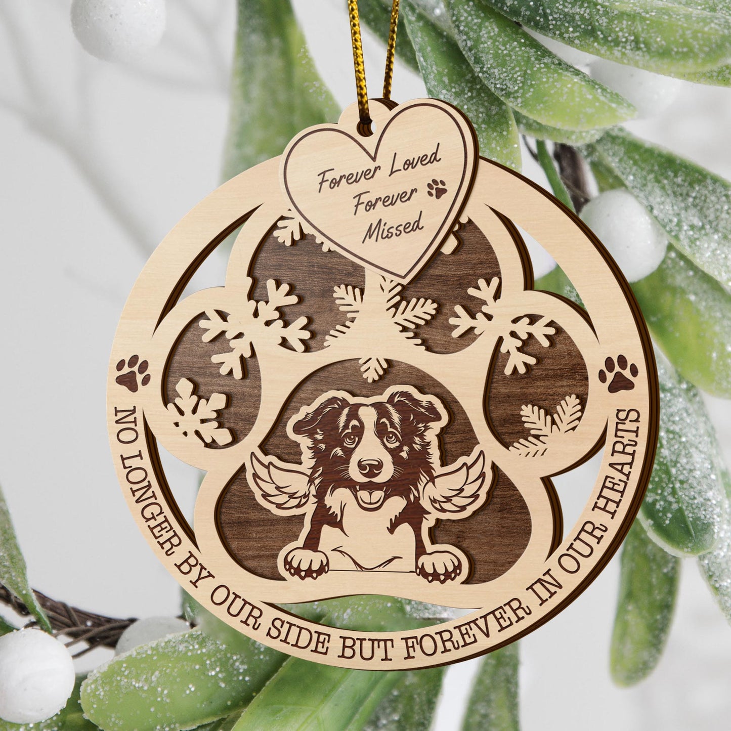 Border Collie 2 Layered Piece Wooden Ornament, Dogs Ornament, Dog Lovers Gifts EPHG-51547