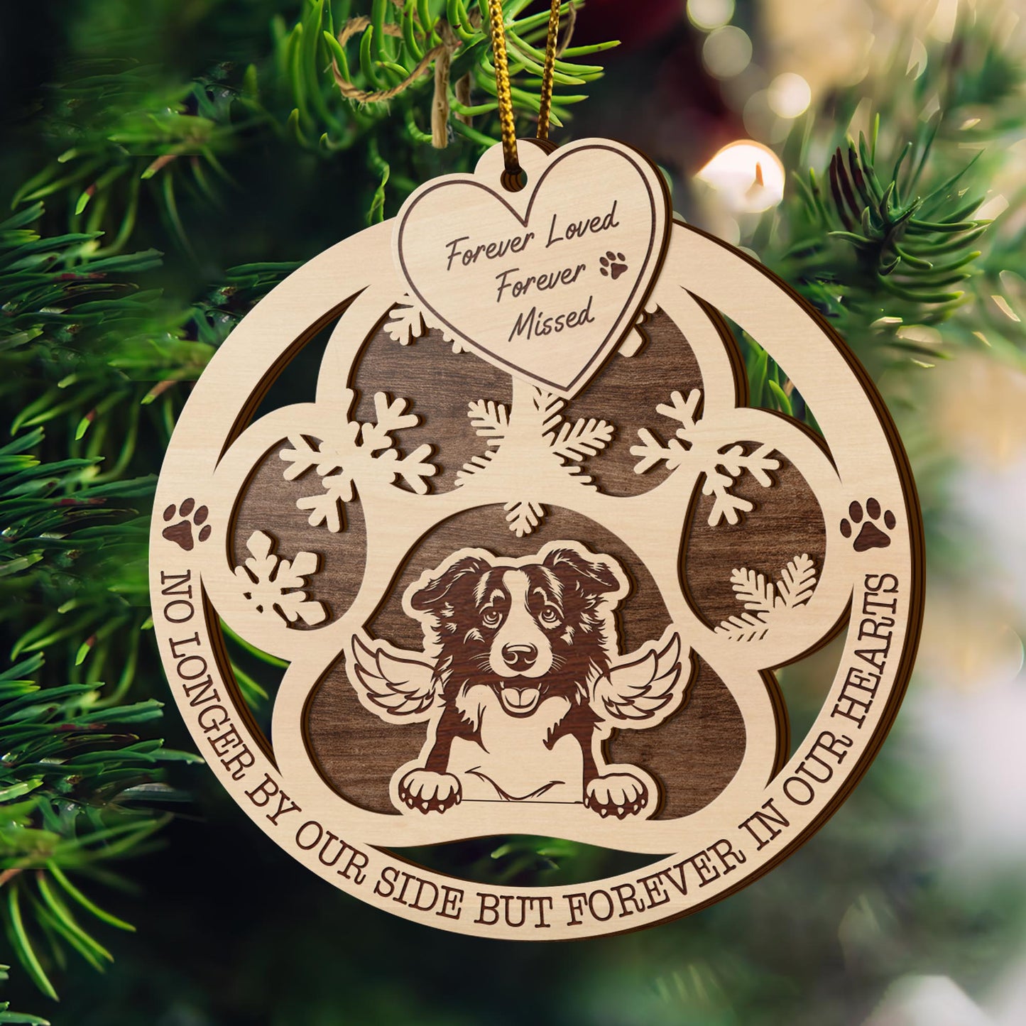 Border Collie 2 Layered Piece Wooden Ornament, Dogs Ornament, Dog Lovers Gifts EPHG-51547