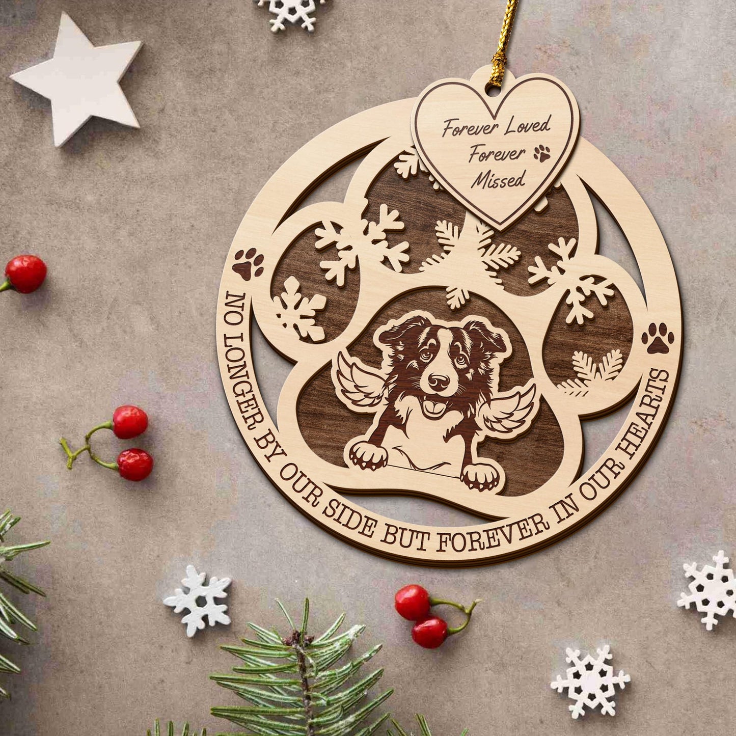 Border Collie 2 Layered Piece Wooden Ornament, Dogs Ornament, Dog Lovers Gifts EPHG-51547