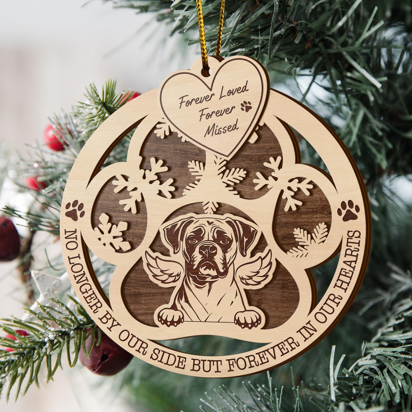 Boxer 2 Layered Piece Wooden Ornament, Dogs Ornament, Dog Lovers Gifts EPHG-51547