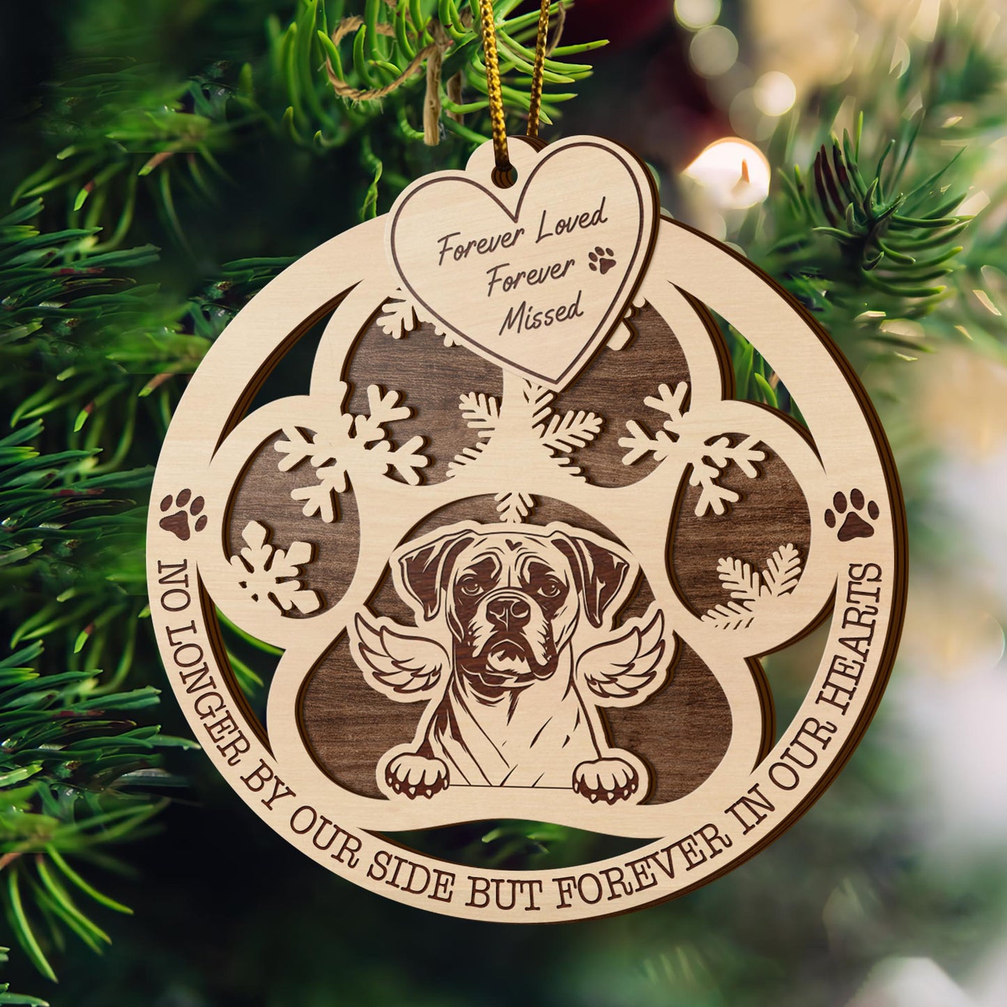 Boxer 2 Layered Piece Wooden Ornament, Dogs Ornament, Dog Lovers Gifts EPHG-51547