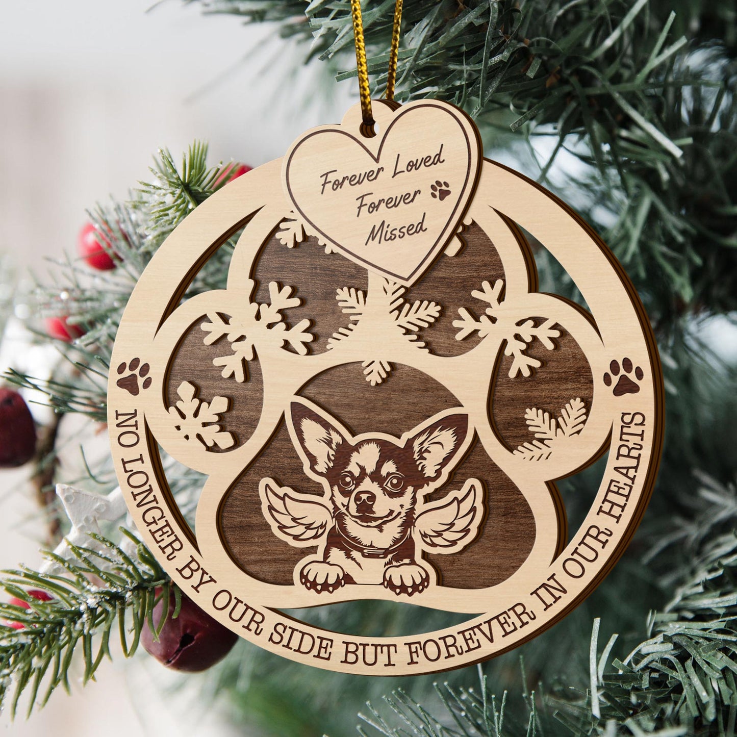 Chihuahua 2 Layered Piece Wooden Ornament, Dogs Ornament, Dog Lovers Gifts EPHG-51547