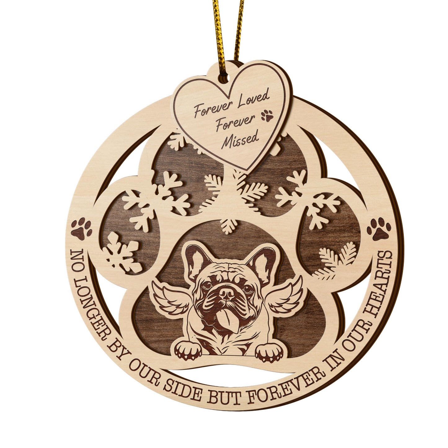 Frendbulldog 2 Layered Piece Wooden Ornament, Dogs Ornament, Dog Lovers Gifts EPHG-51547