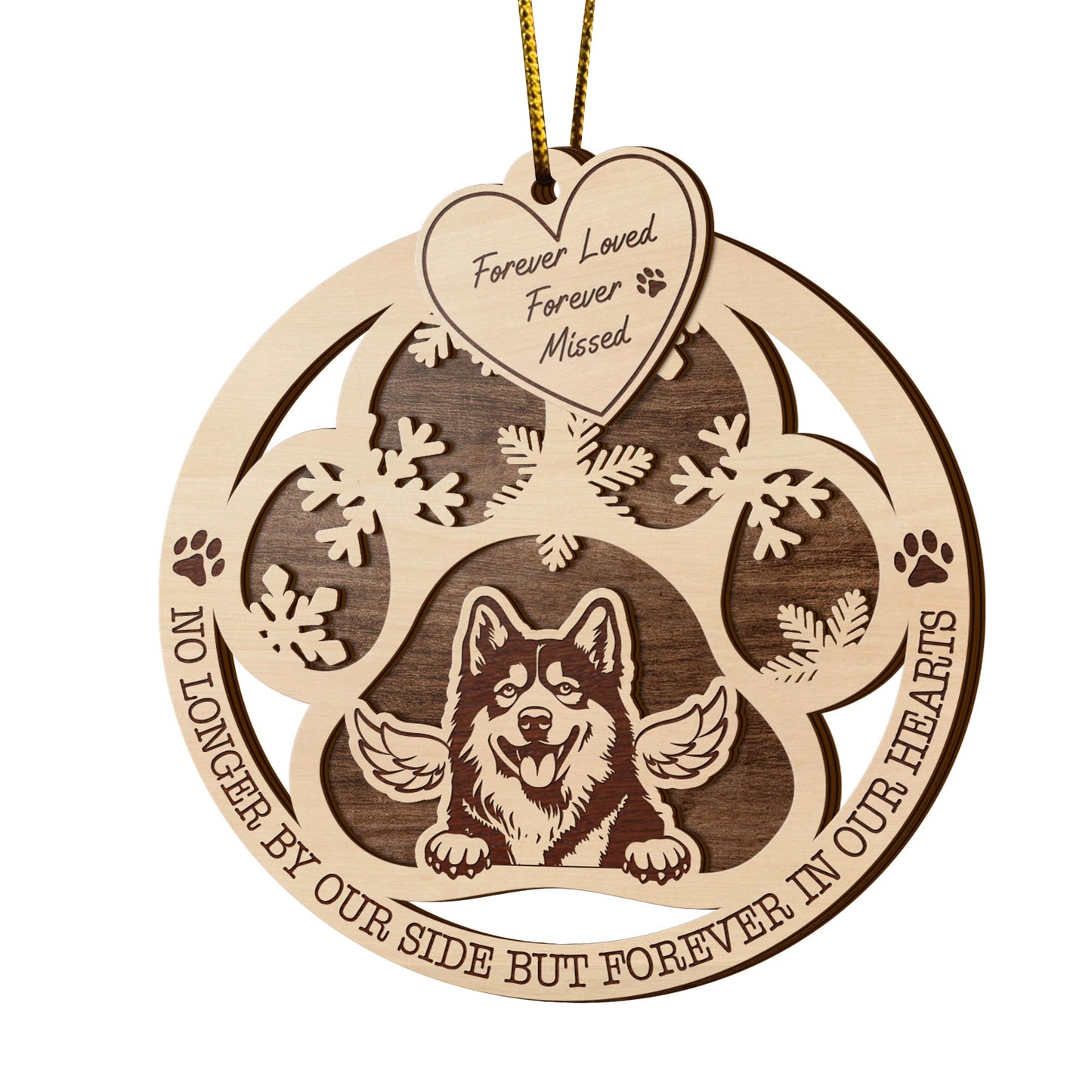 Husky 2 Layered Piece Wooden Ornament, Dogs Ornament, Dog Lovers Gifts EPHG-51547