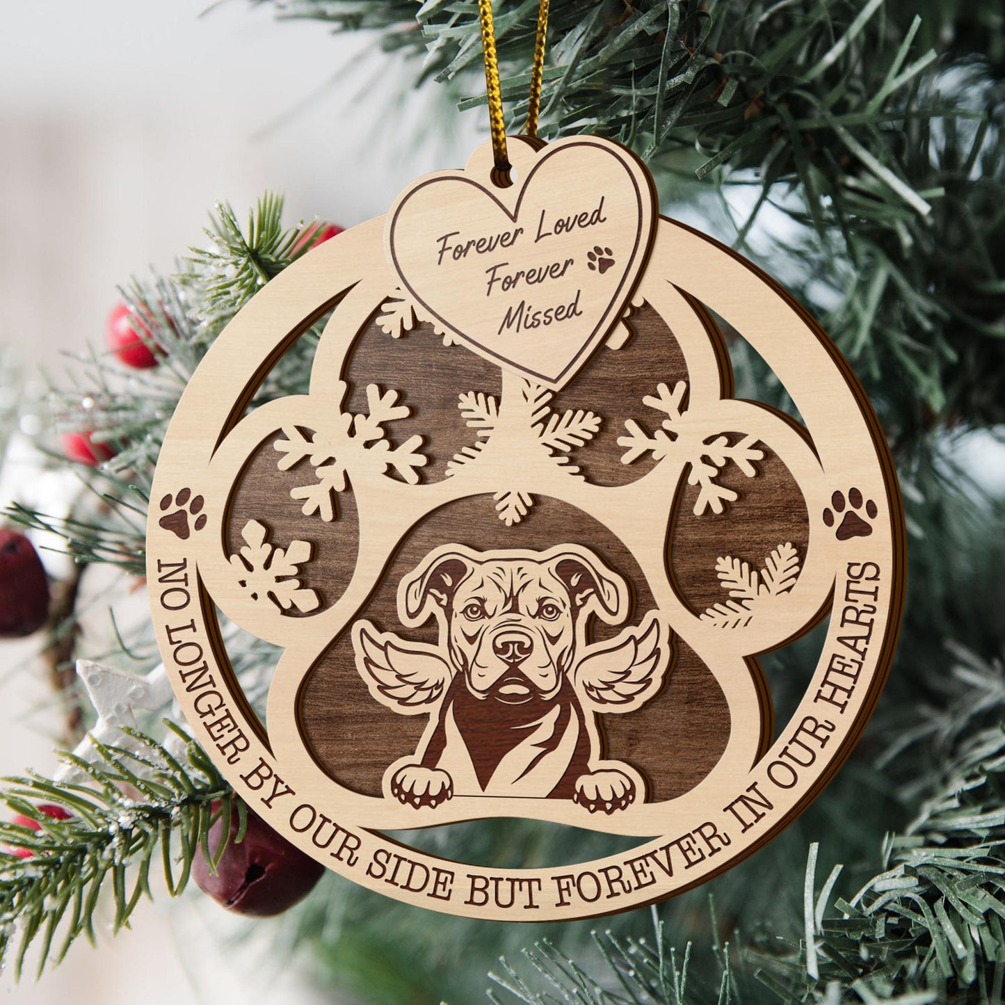 Pit Bull 2 Layered Piece Wooden Ornament, Dogs Ornament, Dog Lovers Gifts EPHG-51547