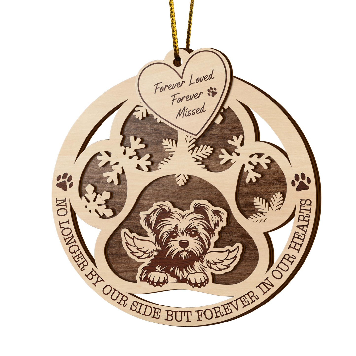 Yorkshire 2 Layered Piece Wooden Ornament, Dogs Ornament, Dog Lovers Gifts EPHG-51547