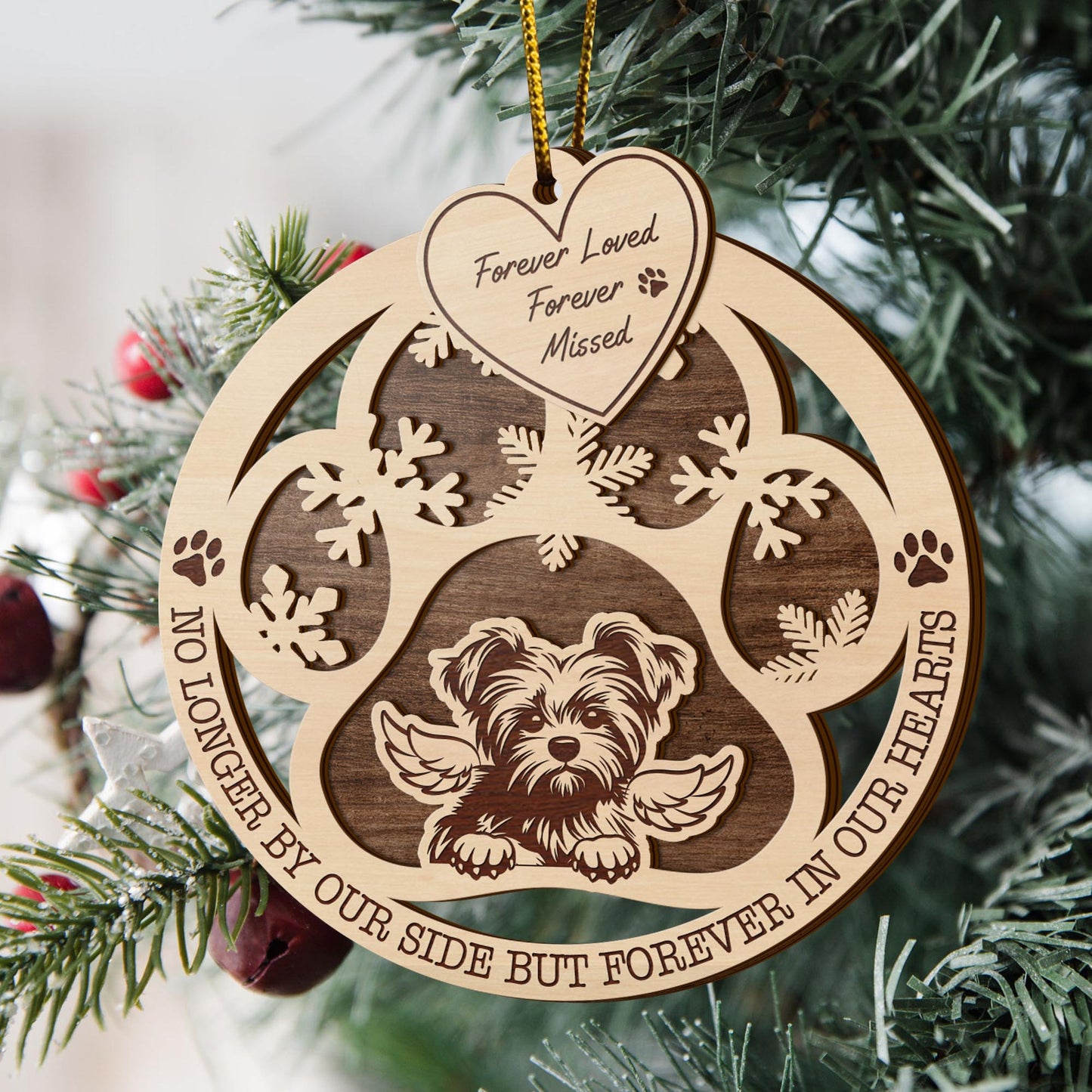 Yorkshire 2 Layered Piece Wooden Ornament, Dogs Ornament, Dog Lovers Gifts EPHG-51547