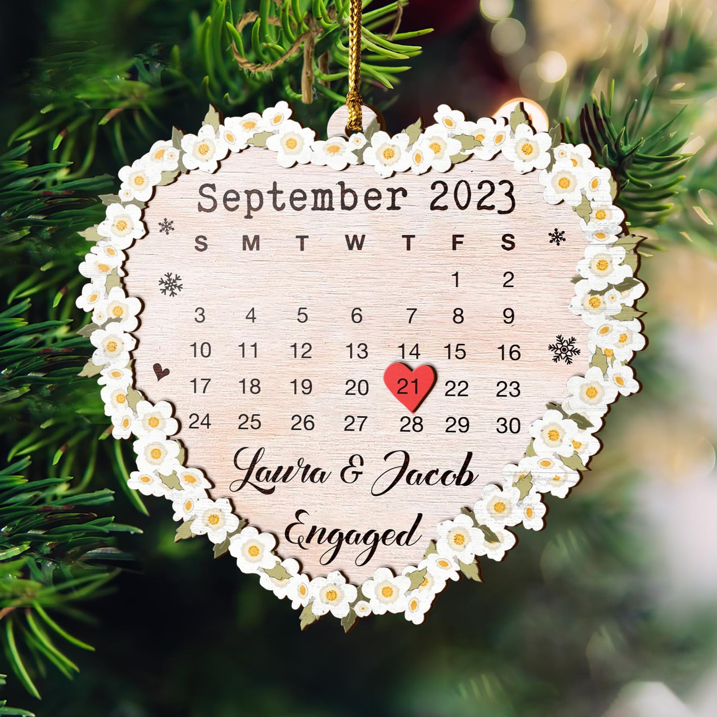 Couple Anniversary 3 Layered Piece Wooden Ornaments Custom Number Of Years, Photo, Names And Date, Christmas Tree Ornaments, Couple Anniversary Ornaments, Christmas Tree Hanging EPHG-52057