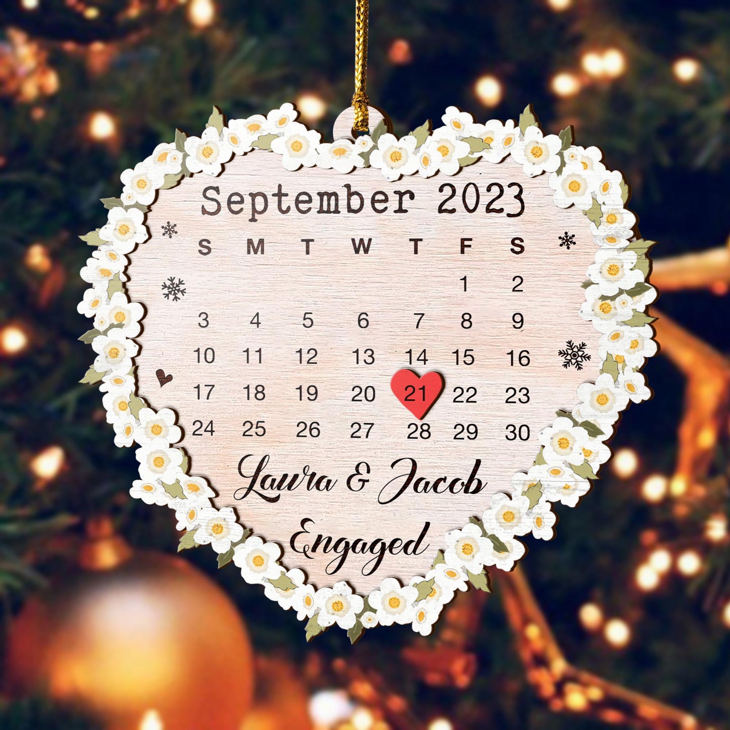 Couple Anniversary 3 Layered Piece Wooden Ornaments Custom Number Of Years, Photo, Names And Date, Christmas Tree Ornaments, Couple Anniversary Ornaments, Christmas Tree Hanging EPHG-52057