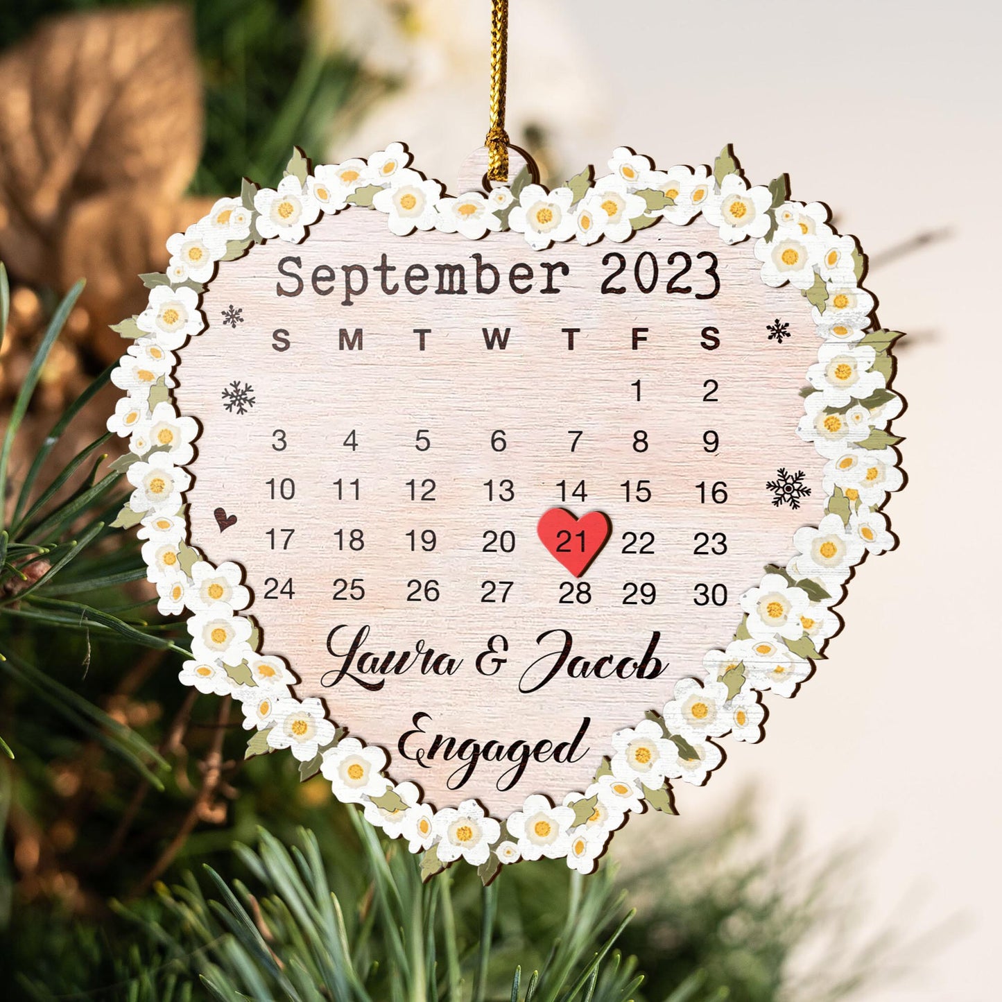 Couple Anniversary 3 Layered Piece Wooden Ornaments Custom Number Of Years, Photo, Names And Date, Christmas Tree Ornaments, Couple Anniversary Ornaments, Christmas Tree Hanging EPHG-52057