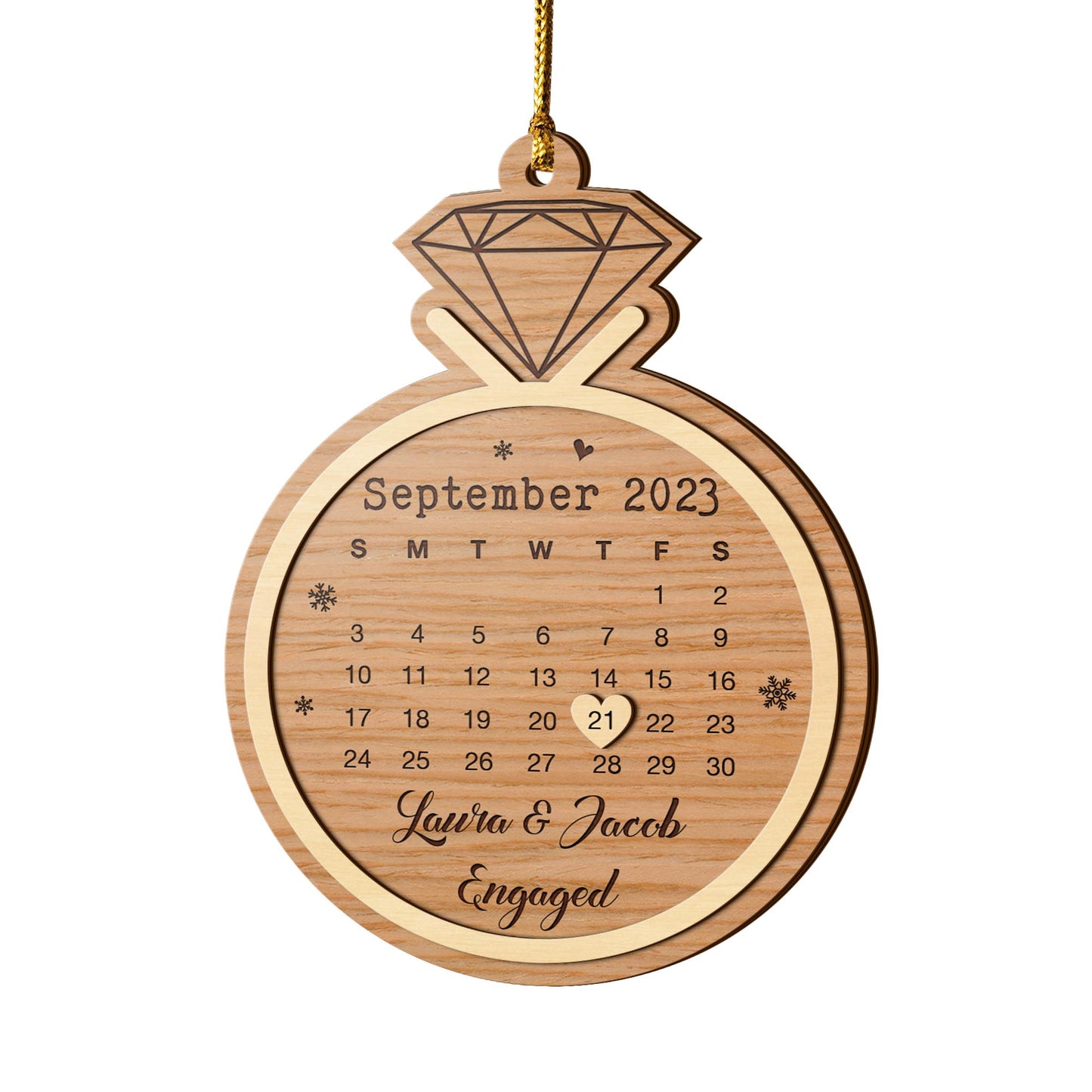 Couple Anniversary 3 Layered Piece Wooden Ornaments Custom Number Of Years, Photo, Names And Date, Christmas Tree Ornaments, Couple Anniversary Ornaments, Christmas Tree Hanging EPHG-52078