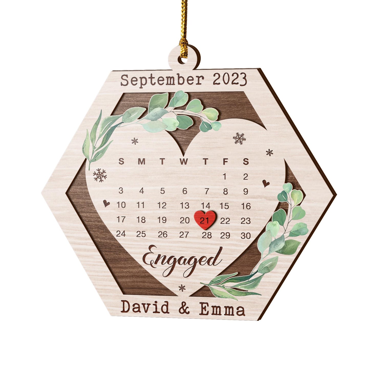 Couple Anniversary 3 Layered Piece Wooden Ornaments Custom Number Of Years, Photo, Names And Date, Christmas Tree Ornaments, Couple Anniversary Ornaments, Christmas Tree Hanging EPHG-52081