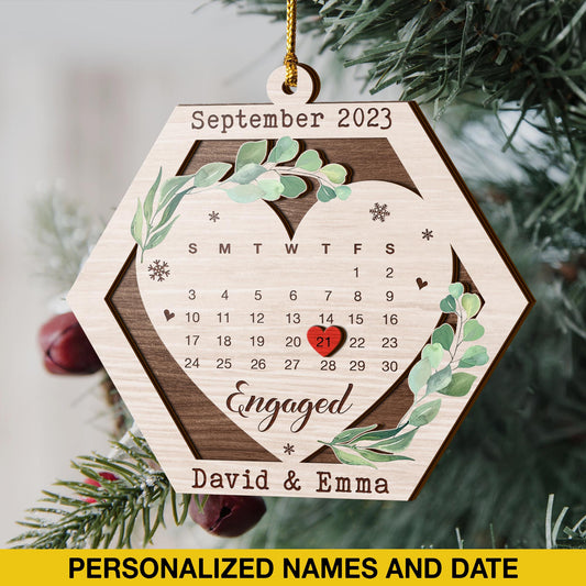 Couple Anniversary 3 Layered Piece Wooden Ornaments Custom Number Of Years, Photo, Names And Date, Christmas Tree Ornaments, Couple Anniversary Ornaments, Christmas Tree Hanging EPHG-52081