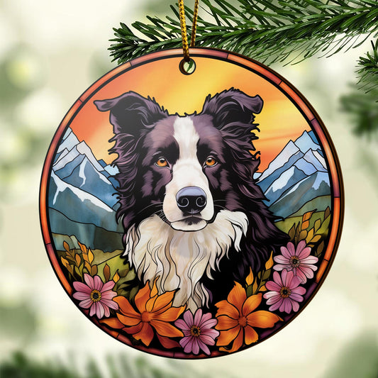 Border Collie Wooden Ornaments 2 Sides, Border Collie Ornaments For Christmas Tree, Christmas Tree Hanging, Christmas Decorations EPHG-52401