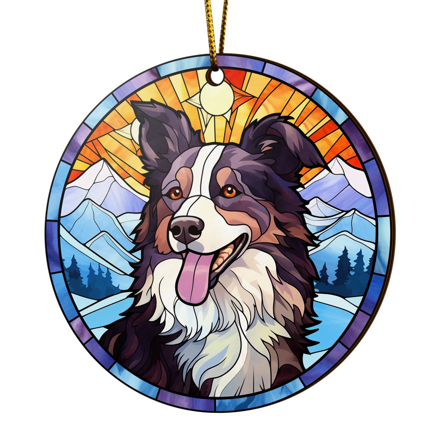 Border Collie Wooden Ornaments 2 Sides, Border Collie Ornaments For Christmas Tree, Christmas Tree Hanging, Christmas Decorations EPHG-52401