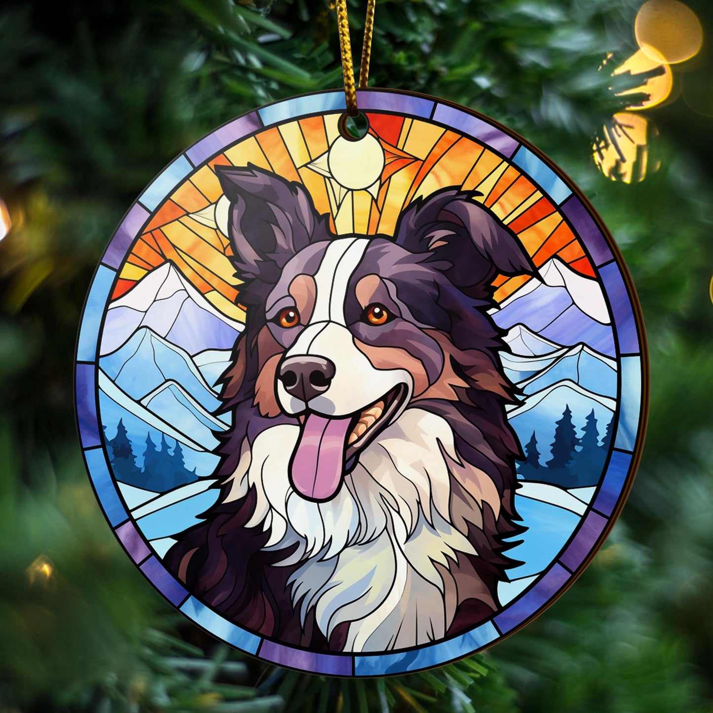 Border Collie Wooden Ornaments 2 Sides, Border Collie Ornaments For Christmas Tree, Christmas Tree Hanging, Christmas Decorations EPHG-52401