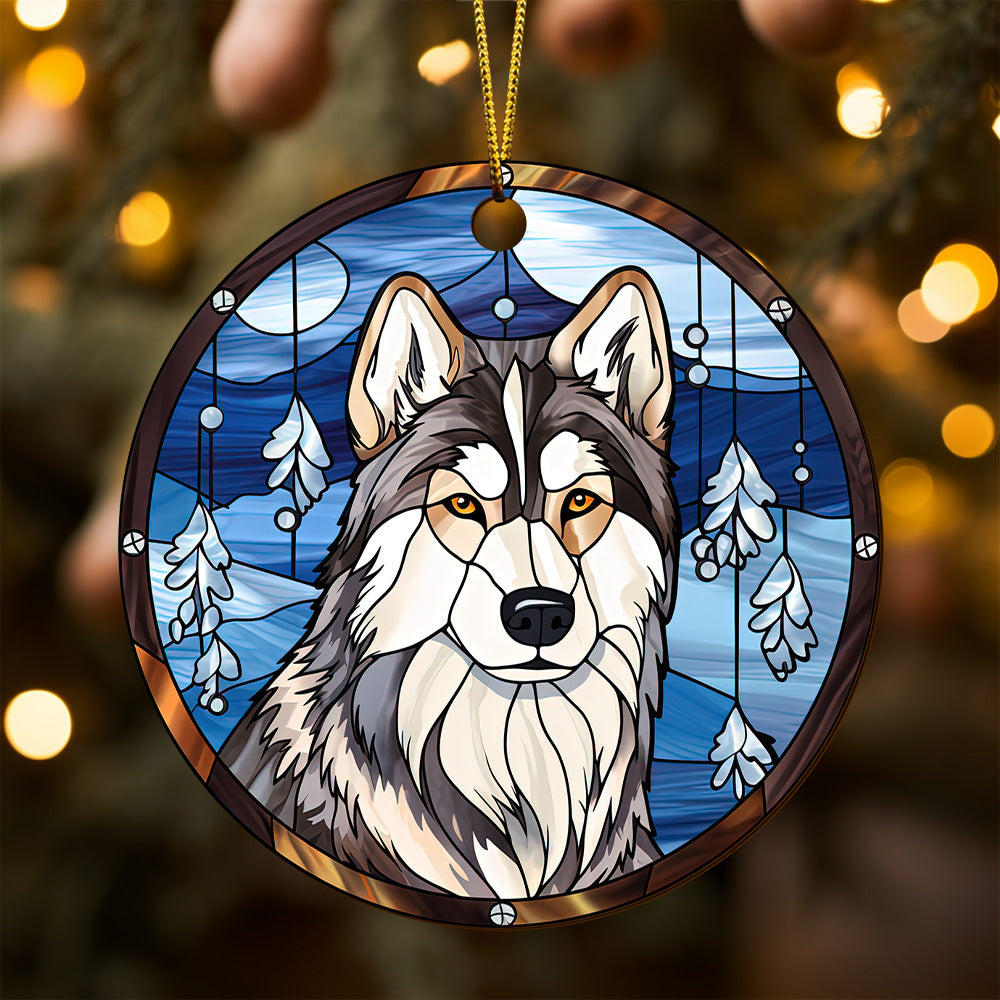 Husky Wooden Ornaments 2 Sides, Husky Ornaments For Christmas Tree, Christmas Tree Hanging, Christmas Decorations EPHG-52481