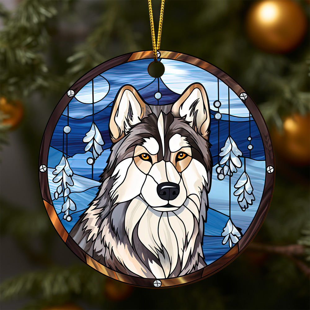 Husky Wooden Ornaments 2 Sides, Husky Ornaments For Christmas Tree, Christmas Tree Hanging, Christmas Decorations EPHG-52481