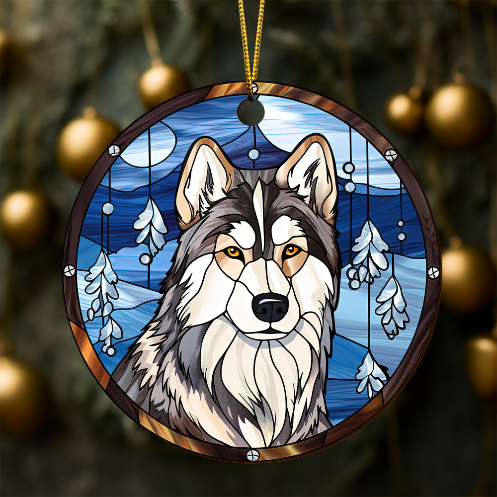 Husky Wooden Ornaments 2 Sides, Husky Ornaments For Christmas Tree, Christmas Tree Hanging, Christmas Decorations EPHG-52481