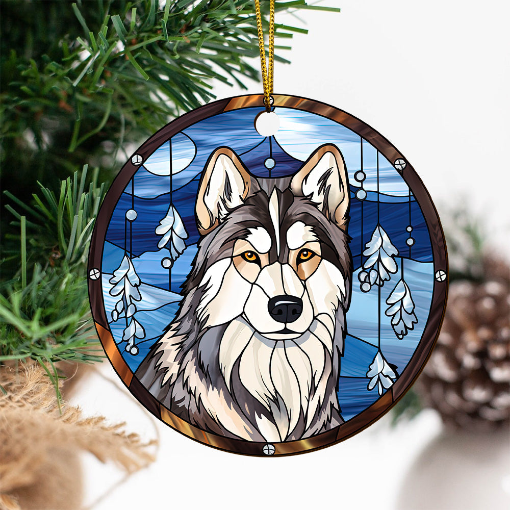 Husky Wooden Ornaments 2 Sides, Husky Ornaments For Christmas Tree, Christmas Tree Hanging, Christmas Decorations EPHG-52481