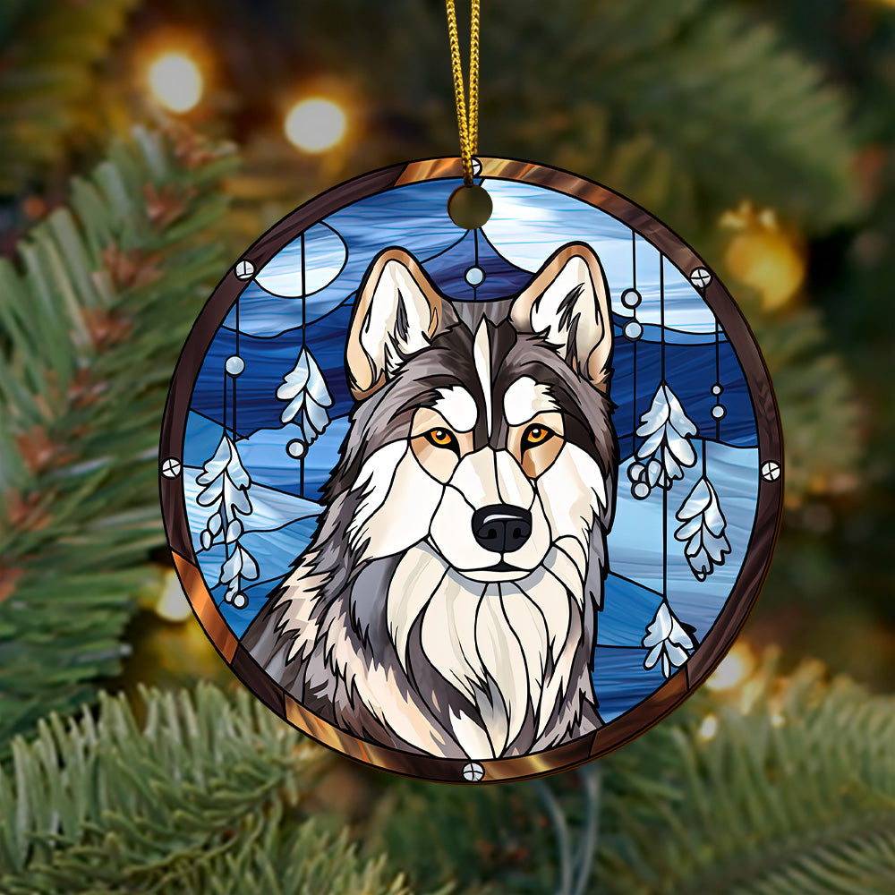 Husky Wooden Ornaments 2 Sides, Husky Ornaments For Christmas Tree, Christmas Tree Hanging, Christmas Decorations EPHG-52481