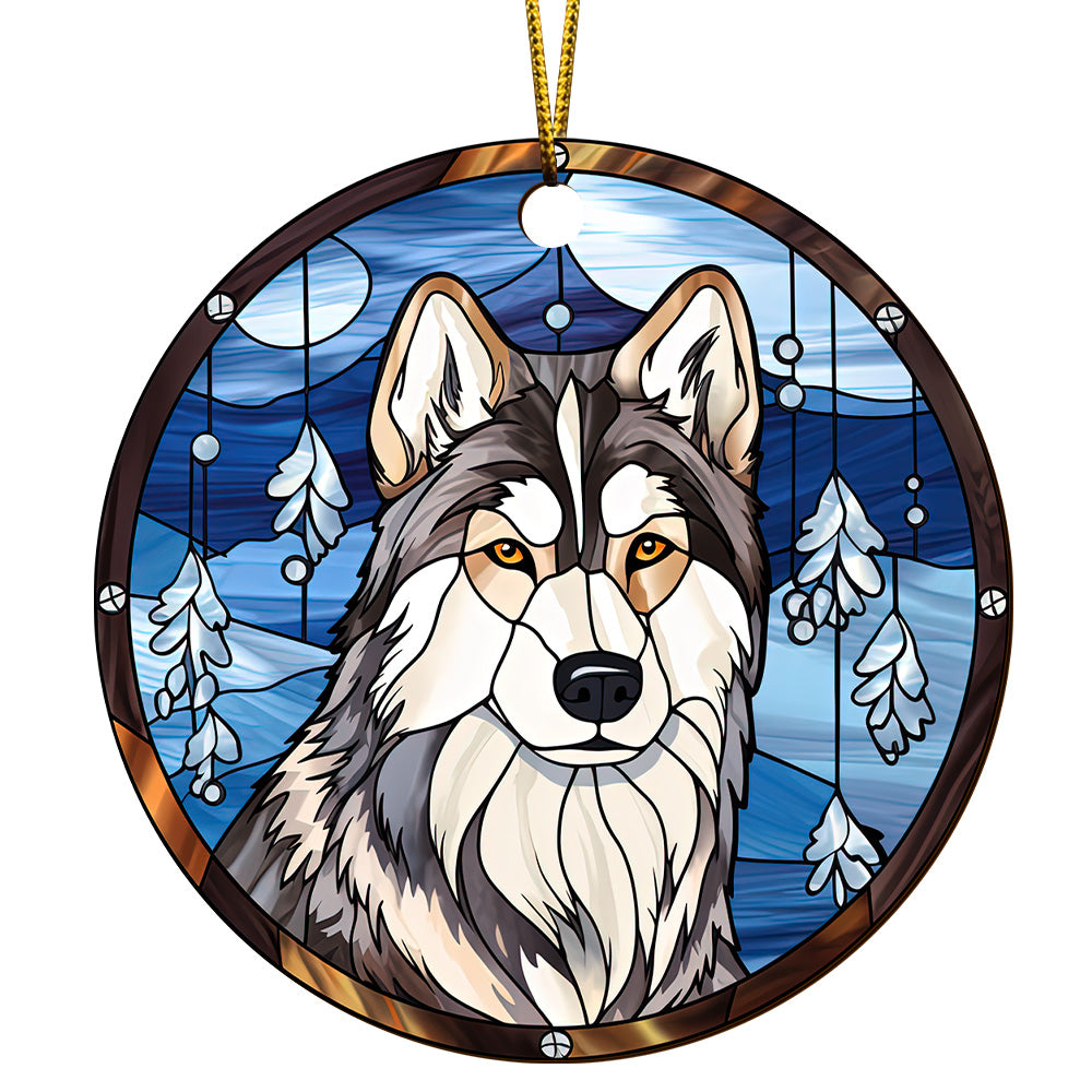 Husky Wooden Ornaments 2 Sides, Husky Ornaments For Christmas Tree, Christmas Tree Hanging, Christmas Decorations EPHG-52481