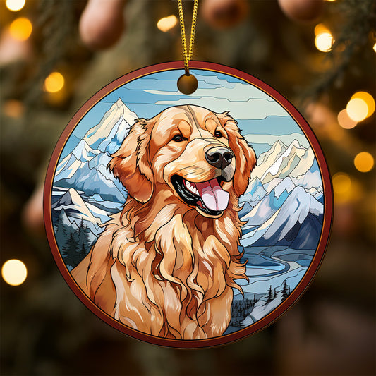 Golden Retriever Wooden Ornaments 2 Sides, Golden Retriever Ornaments For Christmas Tree, Christmas Tree Hanging, Christmas Tree Ornaments, Christmas Decorations EPHG-52482