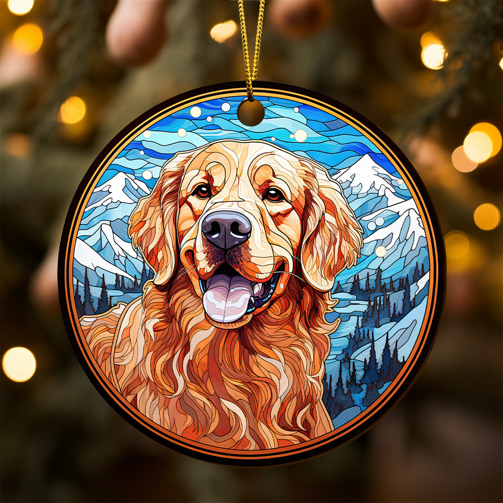 Golden Retriever Wooden Ornaments 2 Sides, Golden Retriever Ornaments For Christmas Tree, Christmas Tree Hanging, Christmas Tree Ornaments, Christmas Decorations EPHG-52482