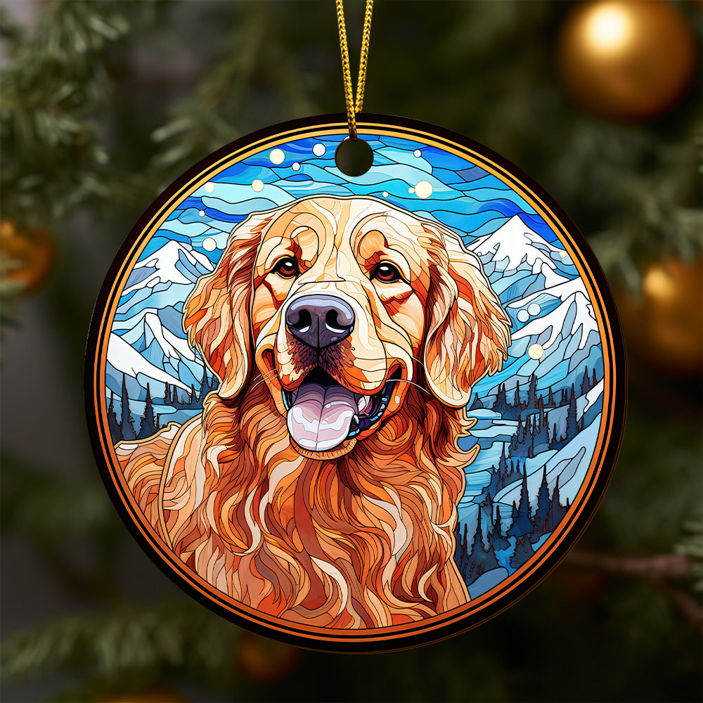 Golden Retriever Wooden Ornaments 2 Sides, Golden Retriever Ornaments For Christmas Tree, Christmas Tree Hanging, Christmas Tree Ornaments, Christmas Decorations EPHG-52482