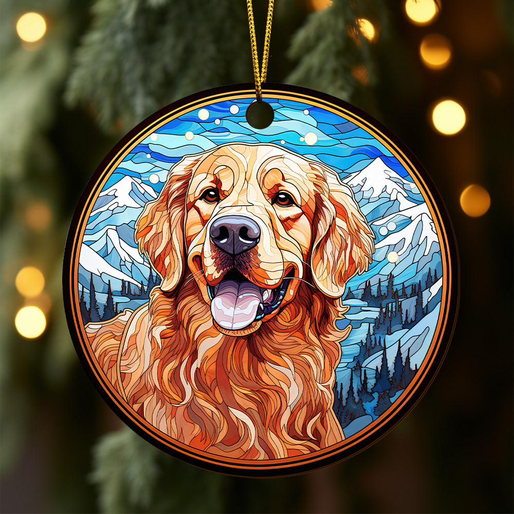 Golden Retriever Wooden Ornaments 2 Sides, Golden Retriever Ornaments For Christmas Tree, Christmas Tree Hanging, Christmas Tree Ornaments, Christmas Decorations EPHG-52482