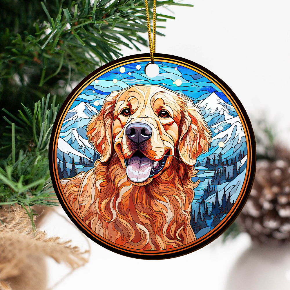 Golden Retriever Wooden Ornaments 2 Sides, Golden Retriever Ornaments For Christmas Tree, Christmas Tree Hanging, Christmas Tree Ornaments, Christmas Decorations EPHG-52482